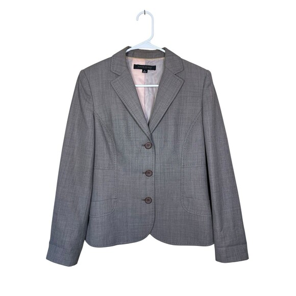 Anne Klein Suit Sz 6 Women's Wool Blend Blazer Jacket Brown Career Office - Picture 2 of 11